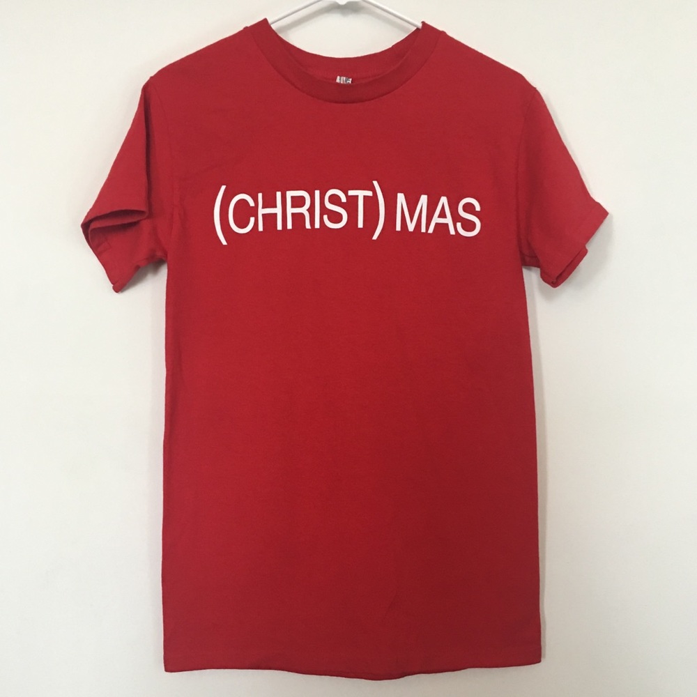 Red Christian Christmas Graphic T-shirt